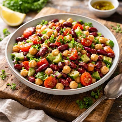 Chickpea and kidney bean salad