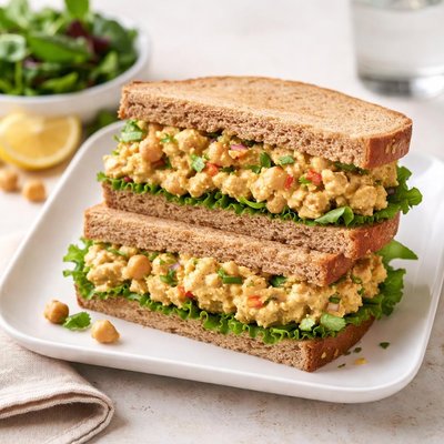 Chickpea curry sandwich
