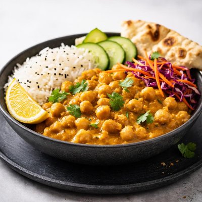 Chickpea korma bowl
