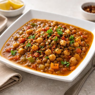 Chickpea lentil soup
