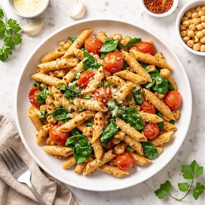 Chickpea penne pasta