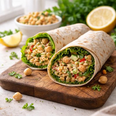 Chickpea salad wrap