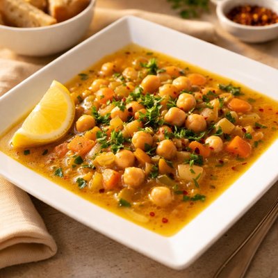 Chickpea soup with lemon