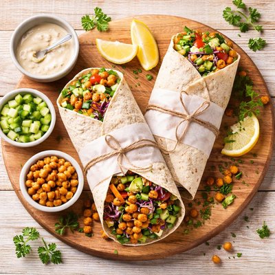 Chickpea veggie wrap