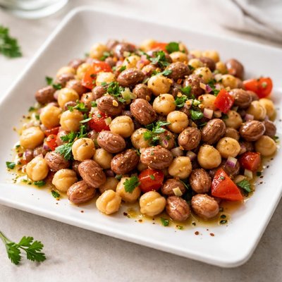 Chickpeas and borlotti