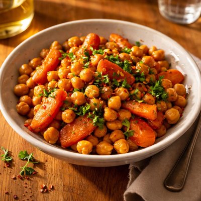 Chickpeas and carrots