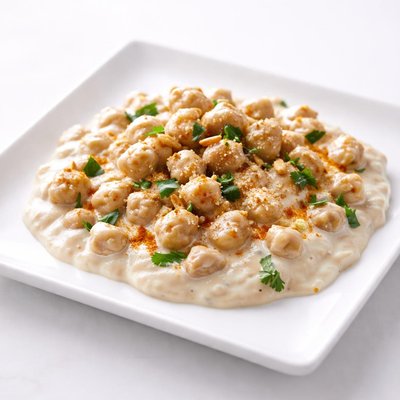 Chickpeas in yogurt sauce