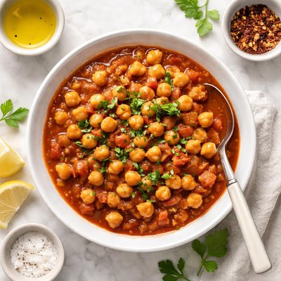 Chickpeas with tomato sauce