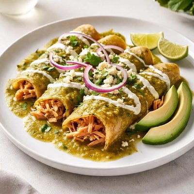 Chilaquiles verdes rellenos