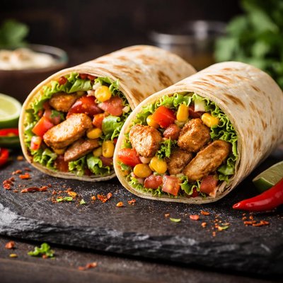 Chili chicken wrap