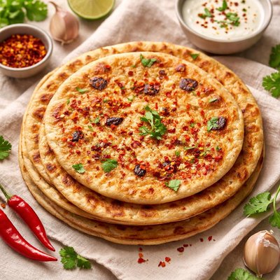 Chili garlic paratha
