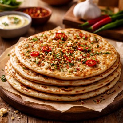 Chili garlic roti