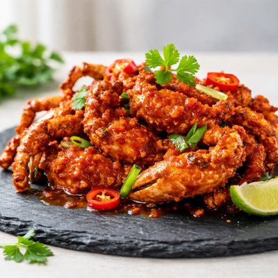 Chili sauce soft shell crab