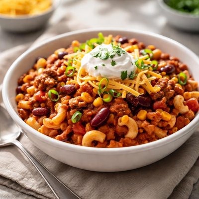 Chili with pasta