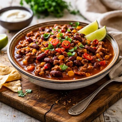 Chilli beef and beans