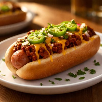 Chilli cheese turkey dog