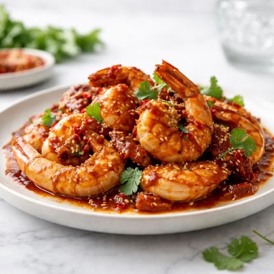Chilli jam king prawns