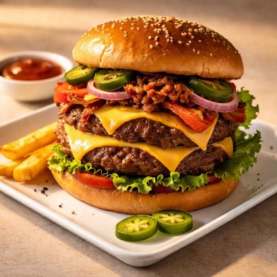 Chillie oldtimer double cheeseburger