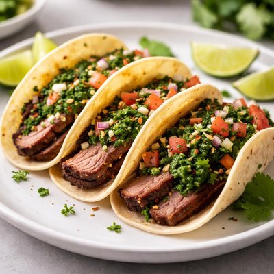 Chimichurri brisket street tacos