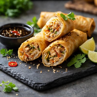 Chin chin chicken spring roll