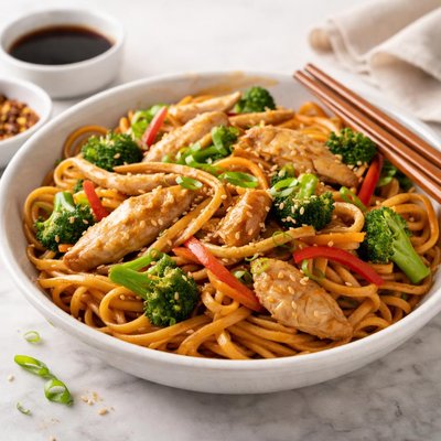 China cottage chicken lo mein