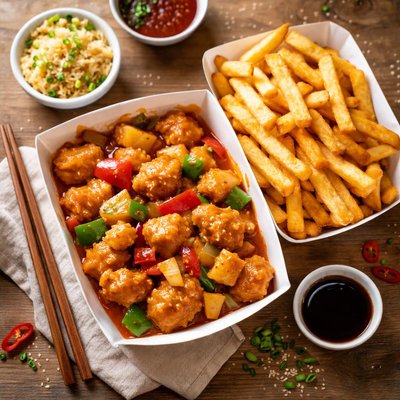 Chinease chicken and chips takeaway