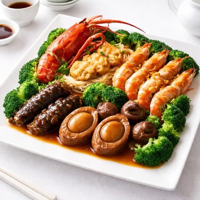 Chinese banquet with seafood