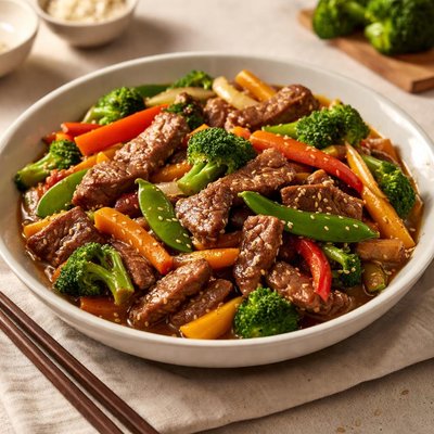 Chinese beef and vegetable stirfry