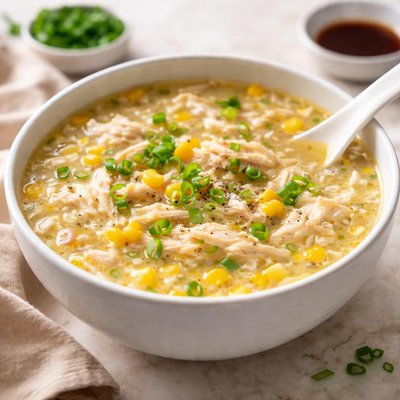 Chinese chicken and corn egg drop soup