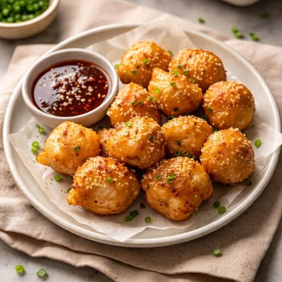 Chinese chicken balls in batter