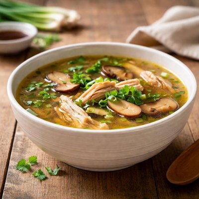 Chinese chicken soup broth