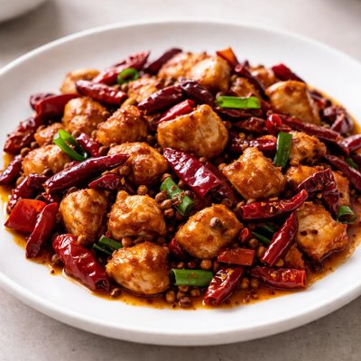 Chinese chicken with hot peppers