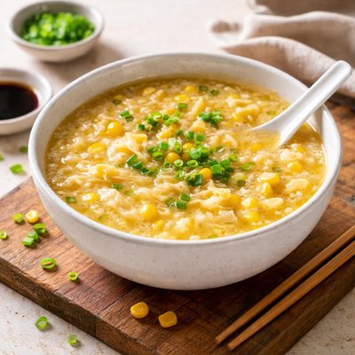 Chinese corn and egg drop soup