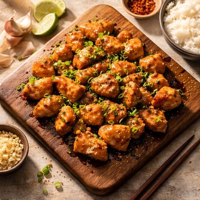 Chinese food garlic chicken