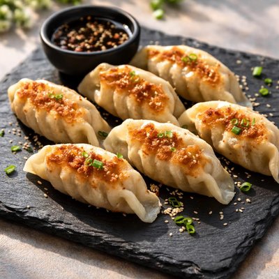 Chinese fried dumplings with pork