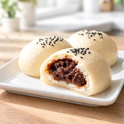 Chinese red bean bun