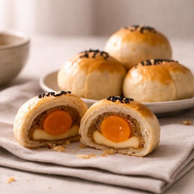 Chinese salty egg yolk pastry moon cake