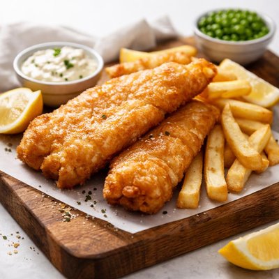 Chip shop fish and chips