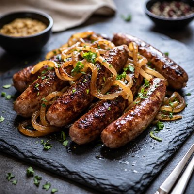 Chipolata with onions