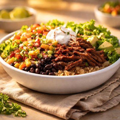 Chipotle barbacoa salad bowl