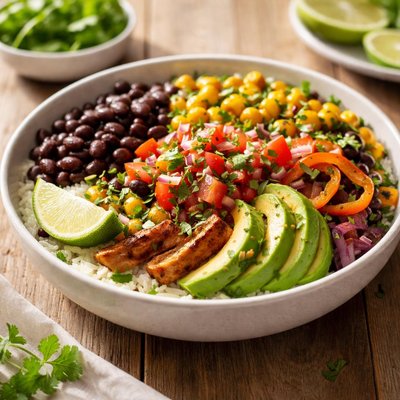 Chipotle beans and vegetable bowl