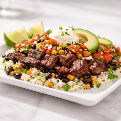 Chipotle bowl with steak
