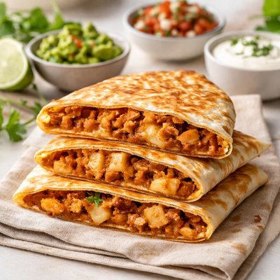 Chipotle chicken al pastor quesadilla