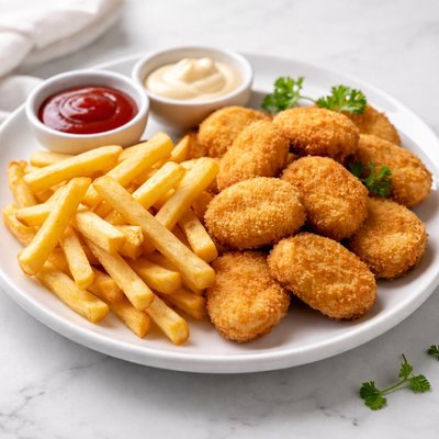 Chips and chicken nuggets