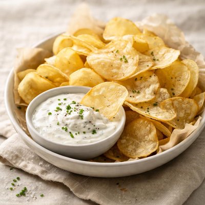 Chips with creme sauce