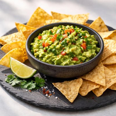 Chips with guacamole