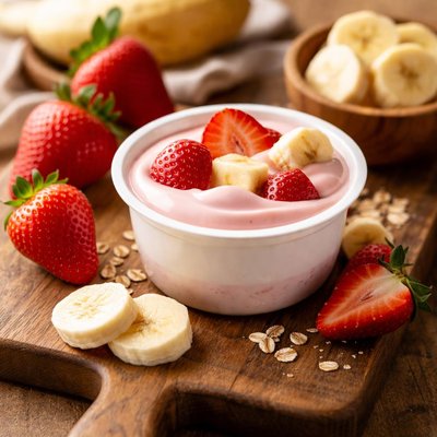 Chobani strawberry banana yogurt