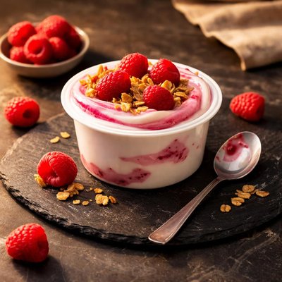 Chobani with raspberry