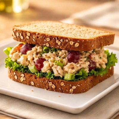 Chocken salad sandwich whole grain bread