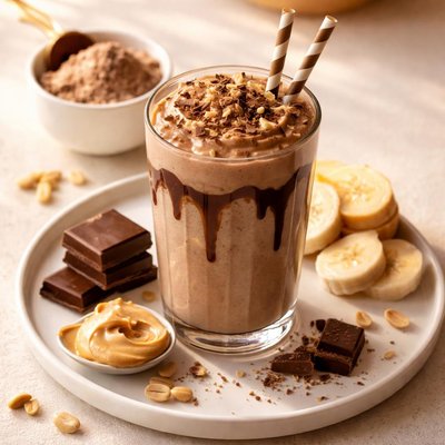 Choclate peanutbutter banana shake with mass gainer